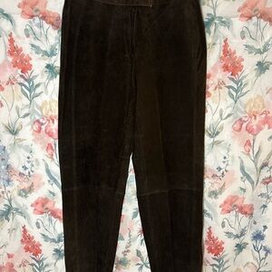 Vintage Bagatelle Women's Dark Brown Straight Leg Leather Pants